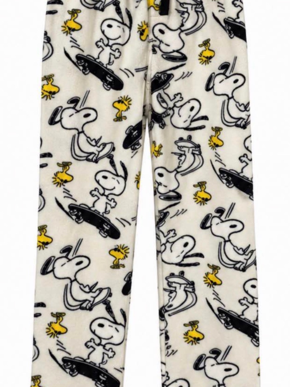 Peanuts Cream Snoopy & Woodstock Fleece Pajama Bottoms